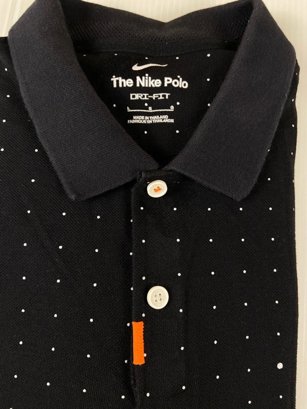 Nike Dri-FIT Polo Shirt Black Micro Dot Golf Athletic Mens Large - Picture 11 of 12